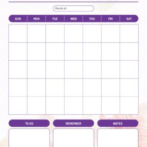 Monthly Planners (Purple)