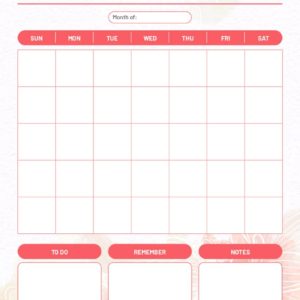 Monthly Planners (Red)